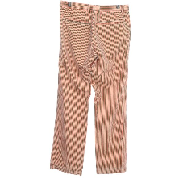 Dries Van Noten Striped Cotton Straight Leg Pants 46 Designer Tailored Trousers - Picture 2 of 7